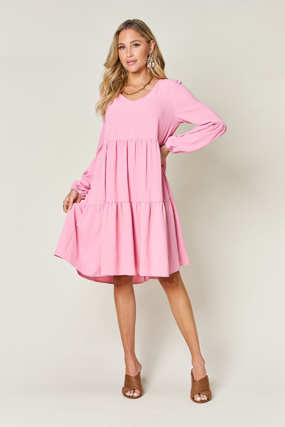 Ruffled Sleeve Dress with Pockets