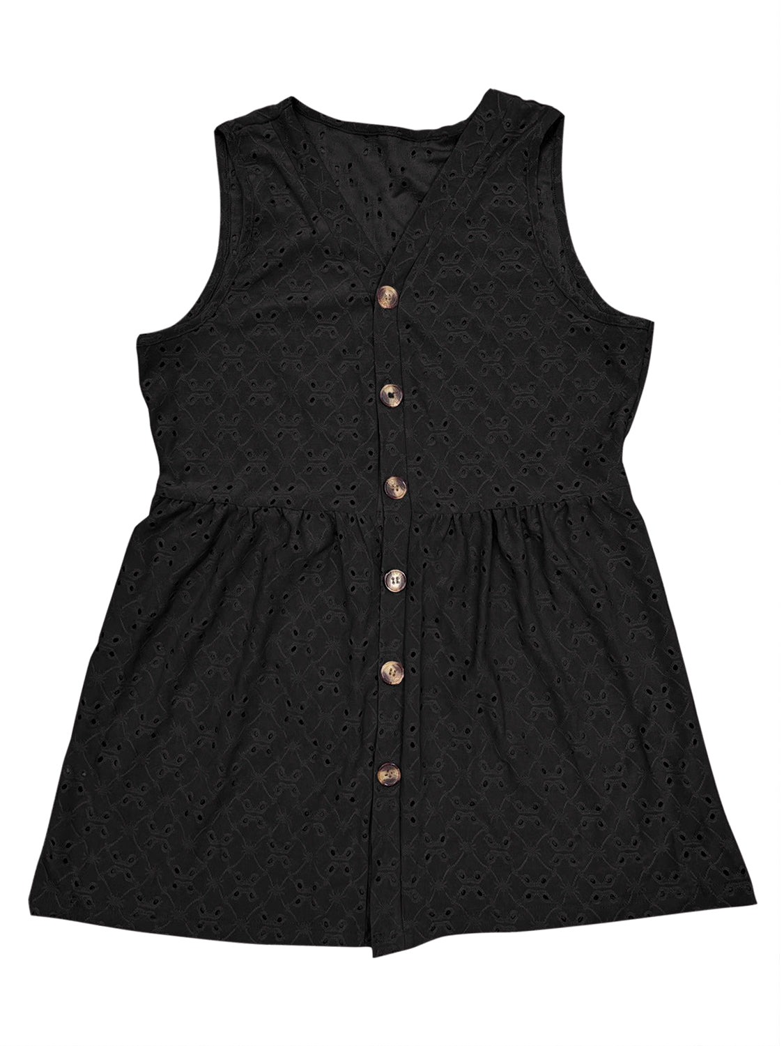 Button Up V-Neck Tank