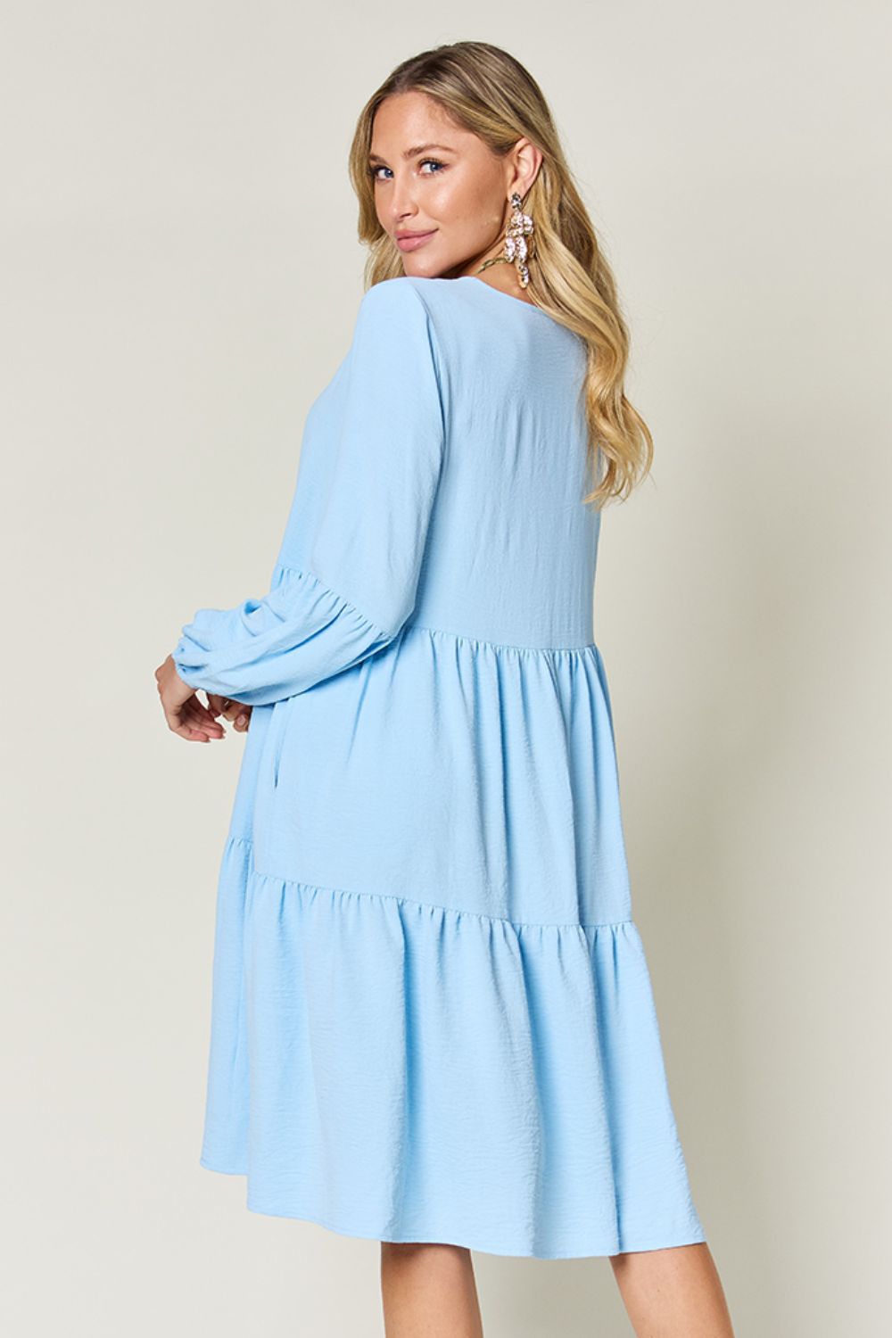 Ruffled Sleeve Dress with Pockets