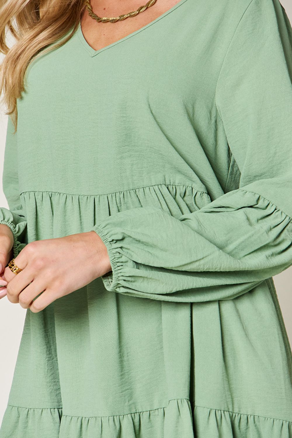 Ruffled Sleeve Dress with Pockets