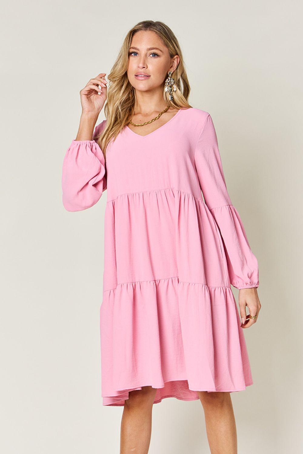 Ruffled Sleeve Dress with Pockets