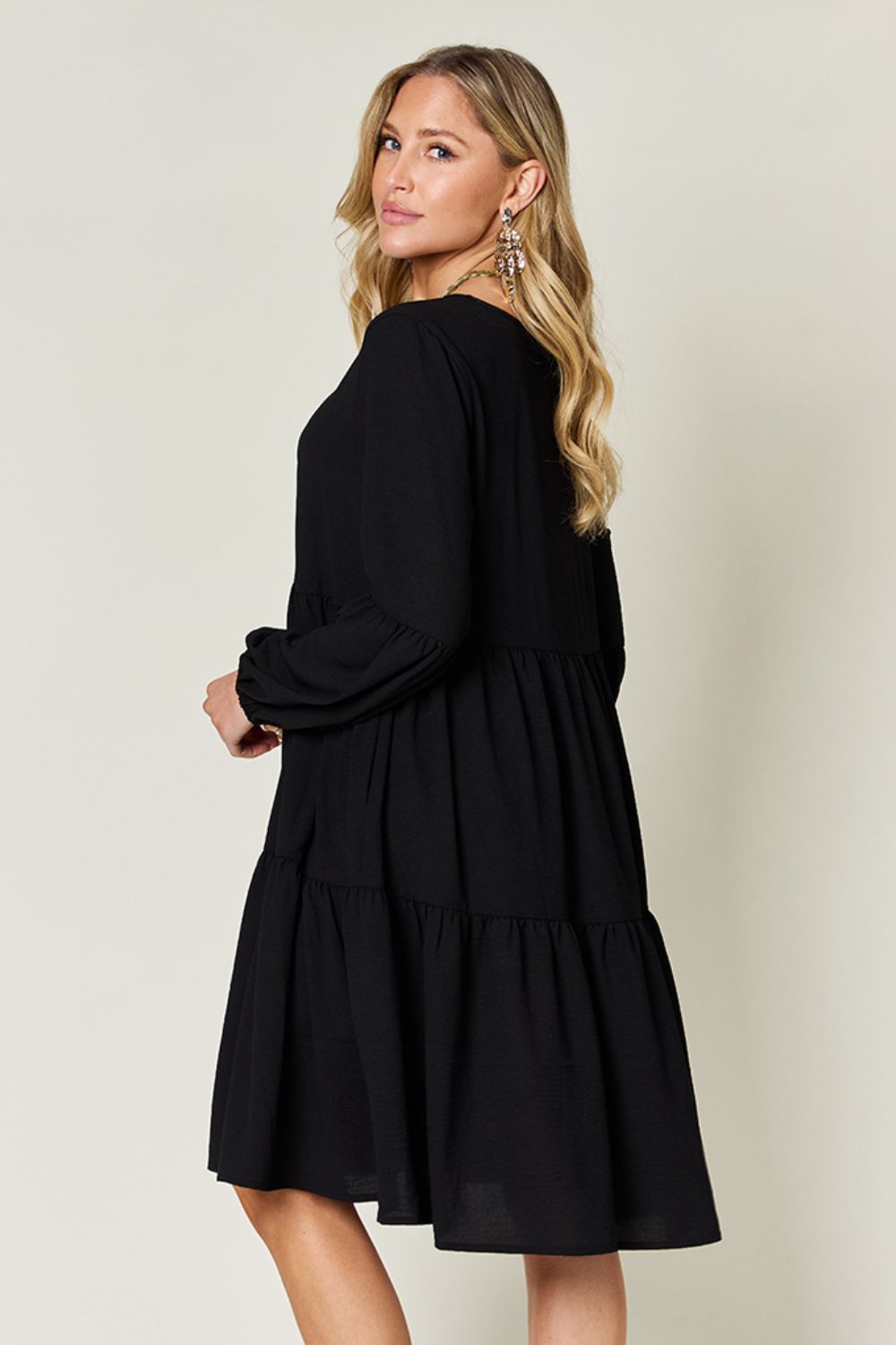 Ruffled Sleeve Dress with Pockets