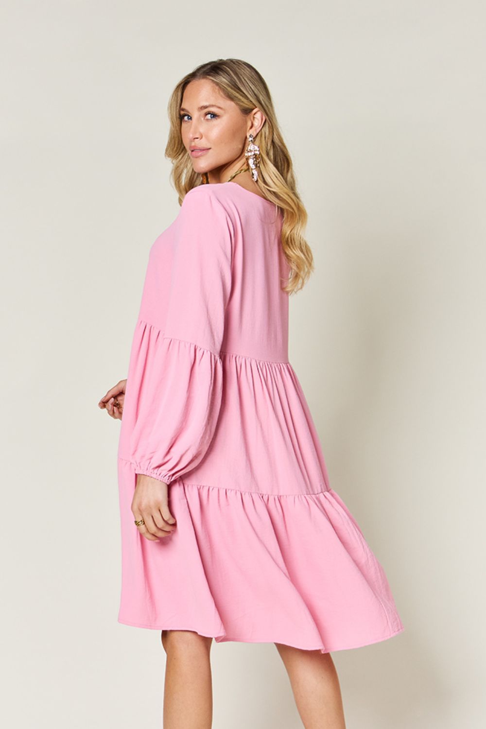 Ruffled Sleeve Dress with Pockets