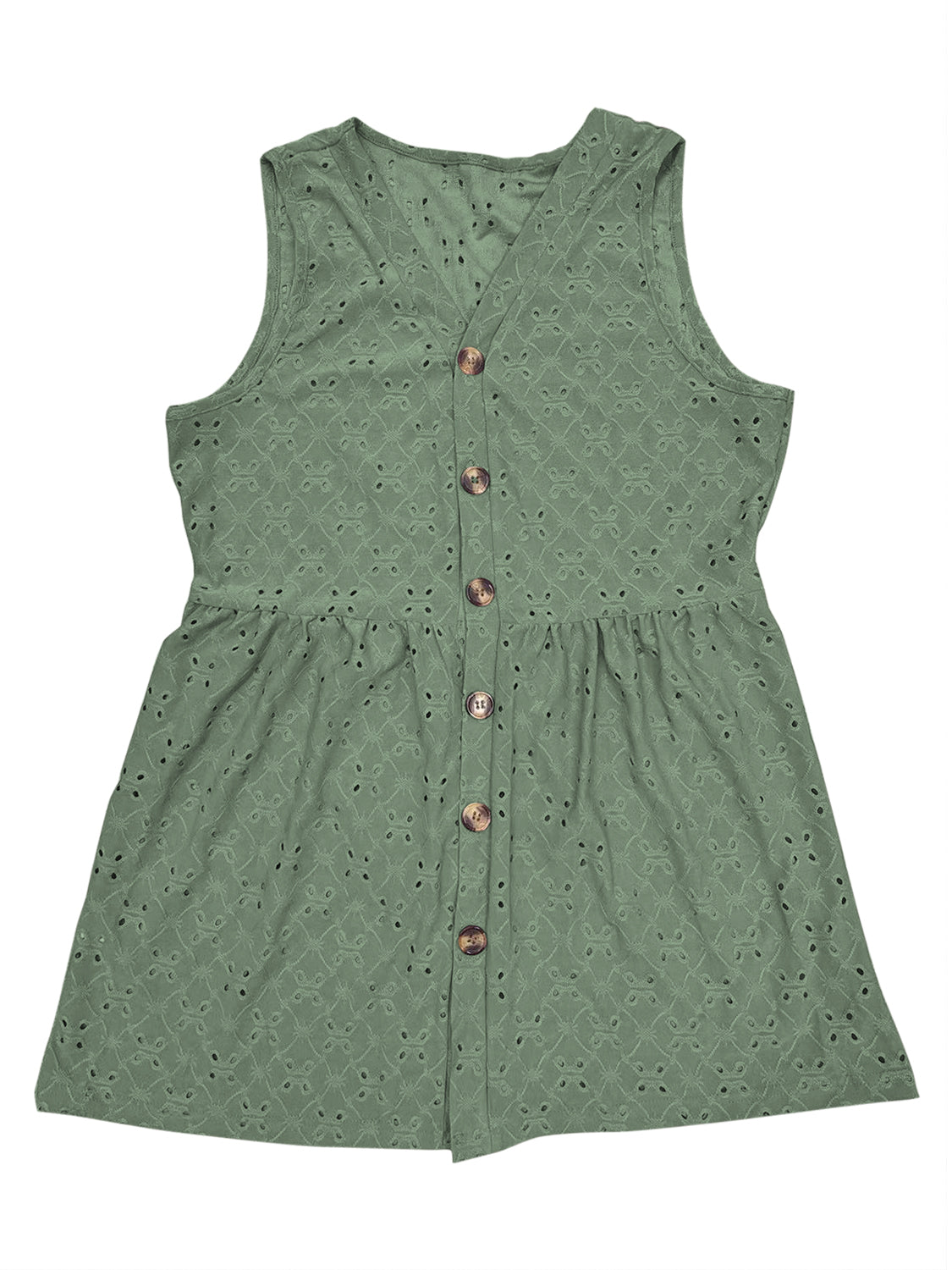 Button Up V-Neck Tank