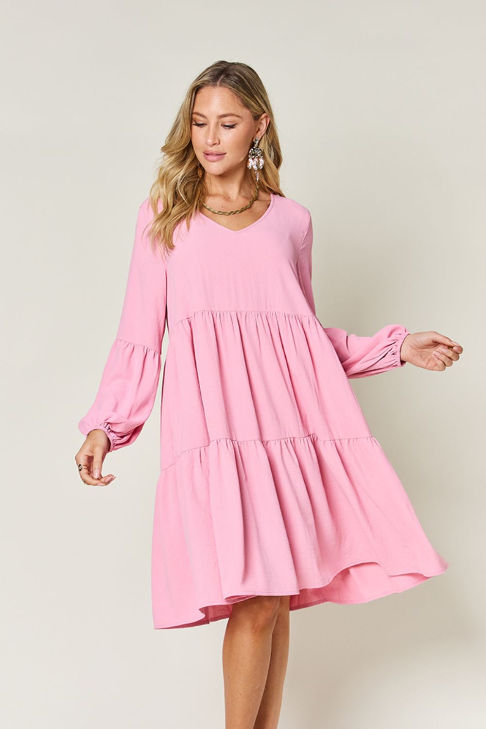 Ruffled Sleeve Dress with Pockets