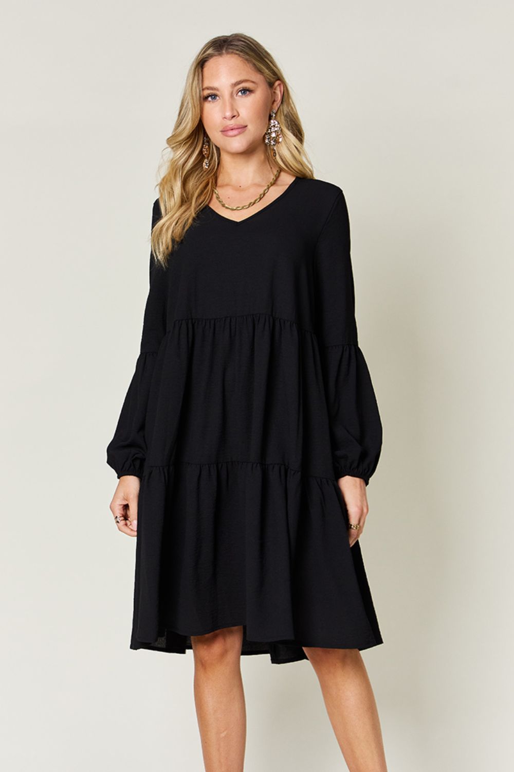 Ruffled Sleeve Dress with Pockets