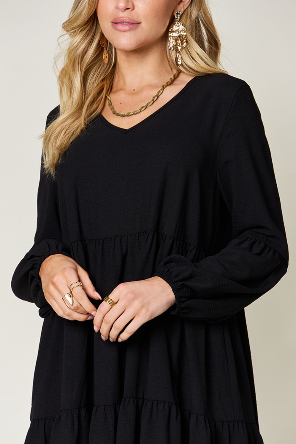 Ruffled Sleeve Dress with Pockets