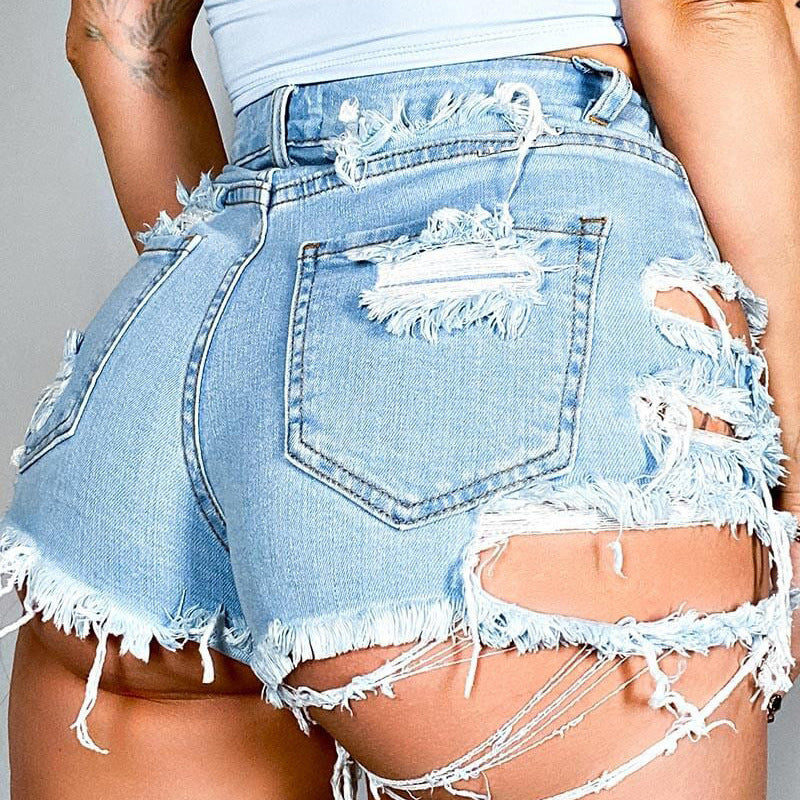 Distressed Denim Shorts