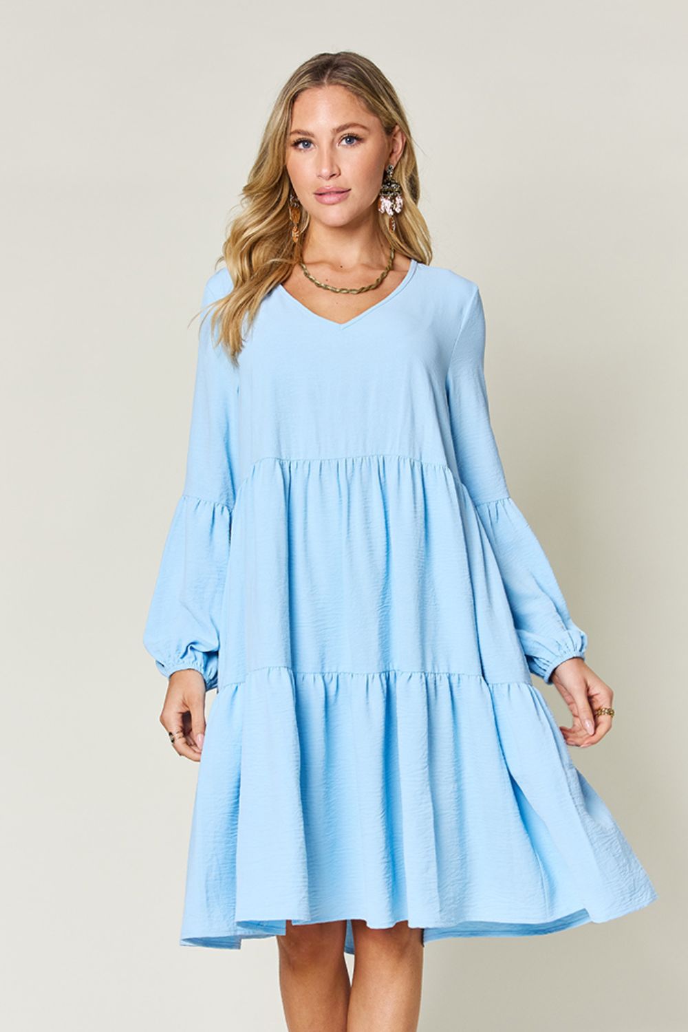 Ruffled Sleeve Dress with Pockets
